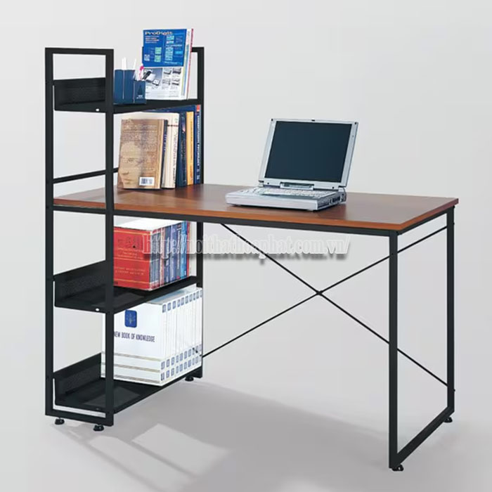 Bàn làm việc kết hợp kệ sách tiết kiệm diện tích-5