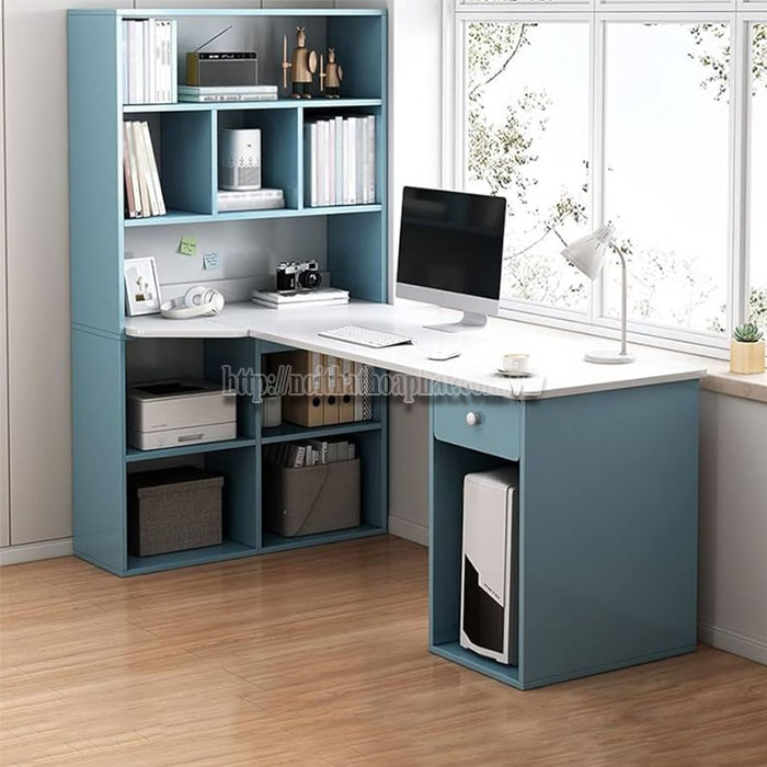 Bàn làm việc kết hợp kệ sách tiết kiệm diện tích