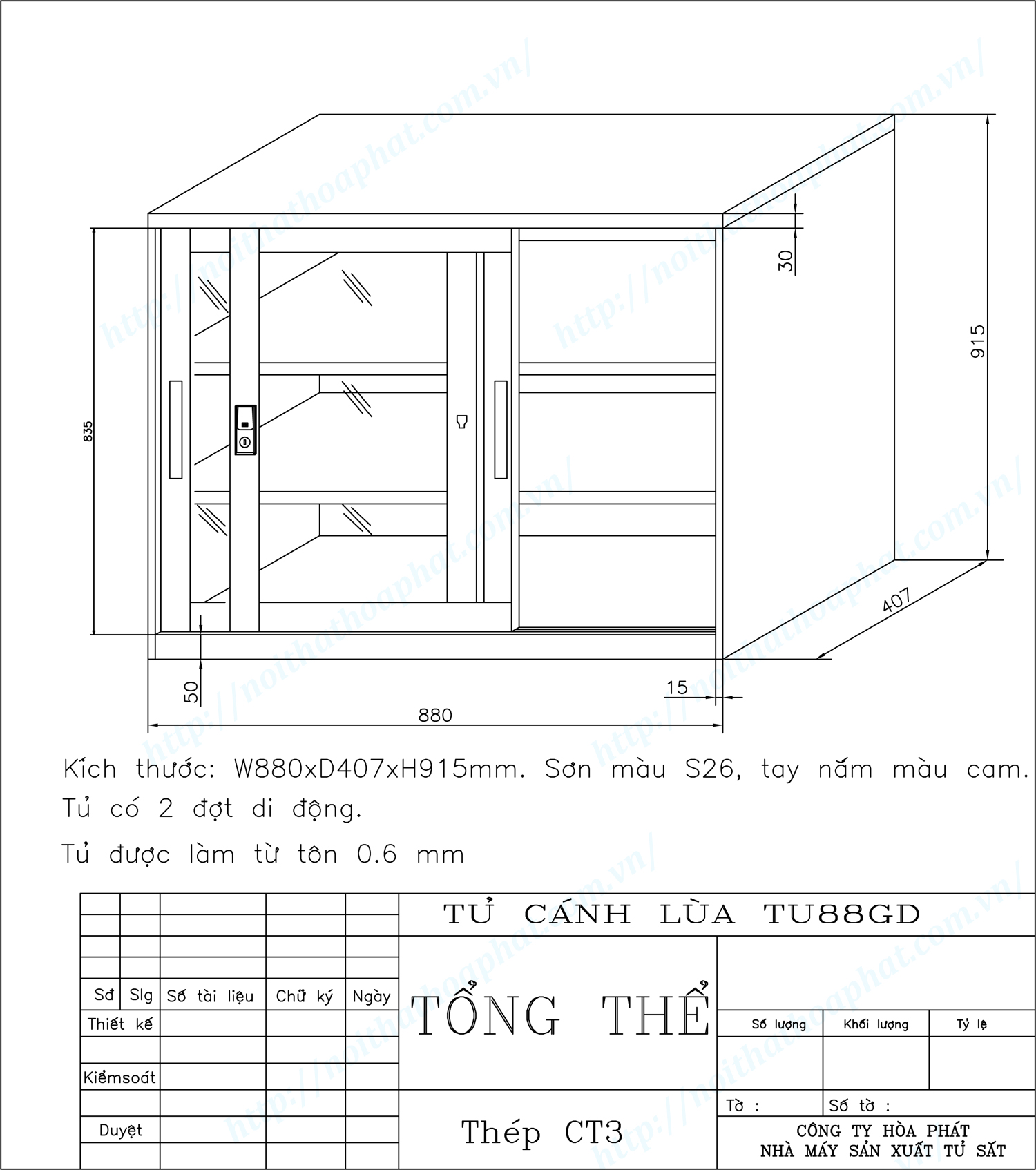 Bản vẽ kỹ thuật thiết kế tủ cánh lùa TU88GD