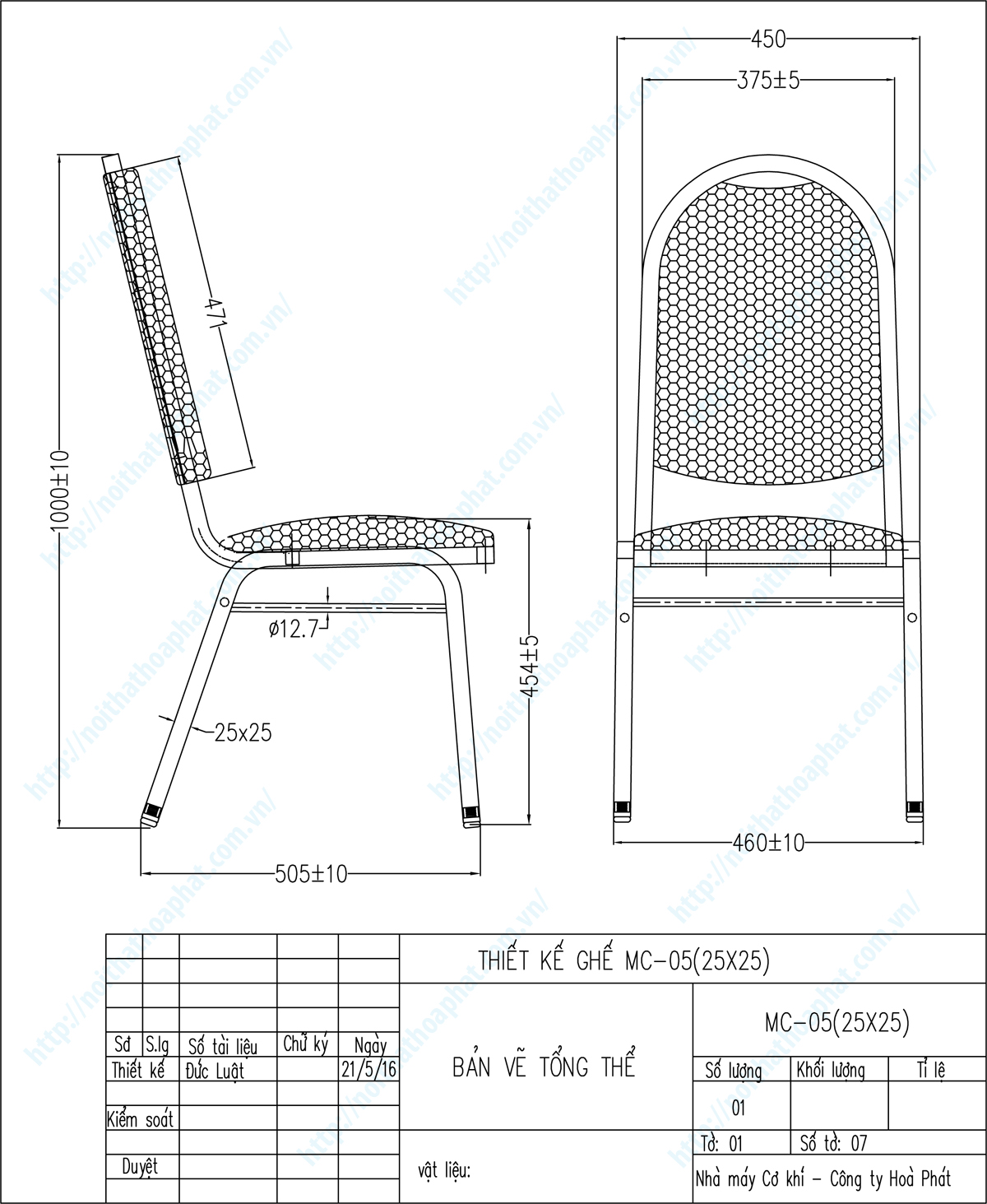 Bản vẽ thiết kế tổng thể ghế hội trường MC05 25x25