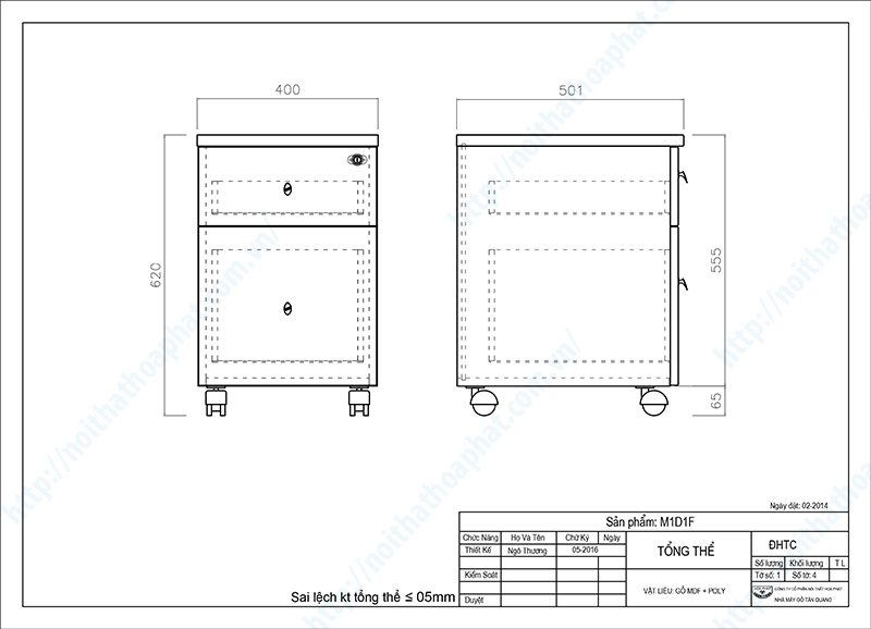 Bản vẽ thiết kế tổng thể Hộc bàn làm việc M1D1F Bản vẽ thiết kế tổng thể Hộc bàn làm việc M1D1F