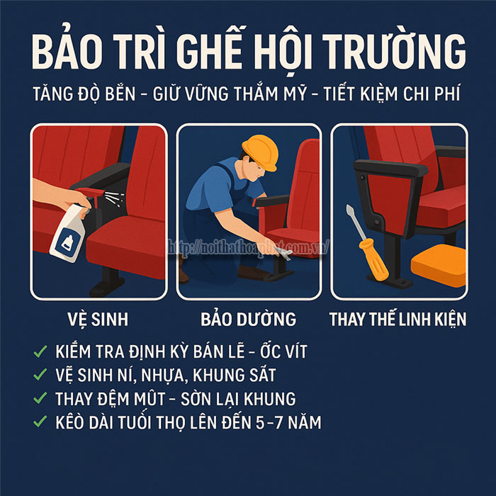 Chế Độ Bảo Trì Ghế Hội Trường Sau Mua Như Thế Nào