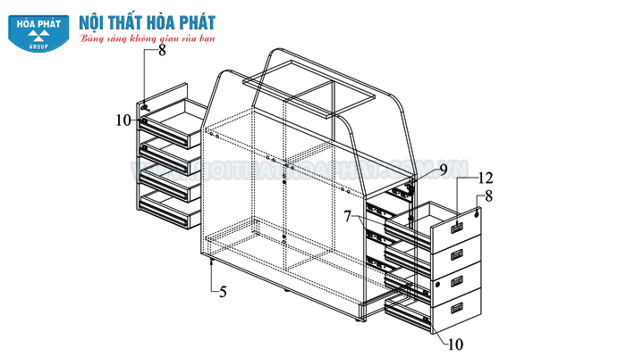 Lắp hộc tài liệu HRMD03