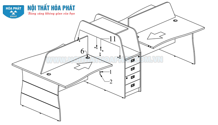 Hướng dẫn lắp đặt Module bàn làm việc HRMD03