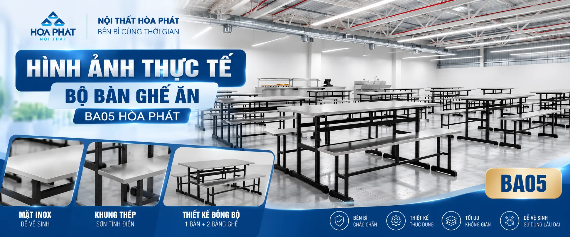 Hình Ảnh Thực Tế Bộ Bàn Ghế Ăn BA05 Hòa Phát