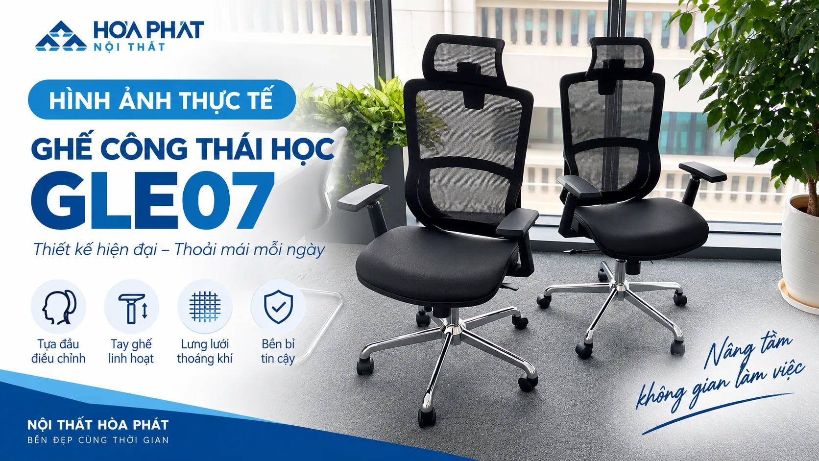 Hình Ảnh Thực Tế Ghế Công Thái Học GLE07 | Nội Thất Hòa Phát