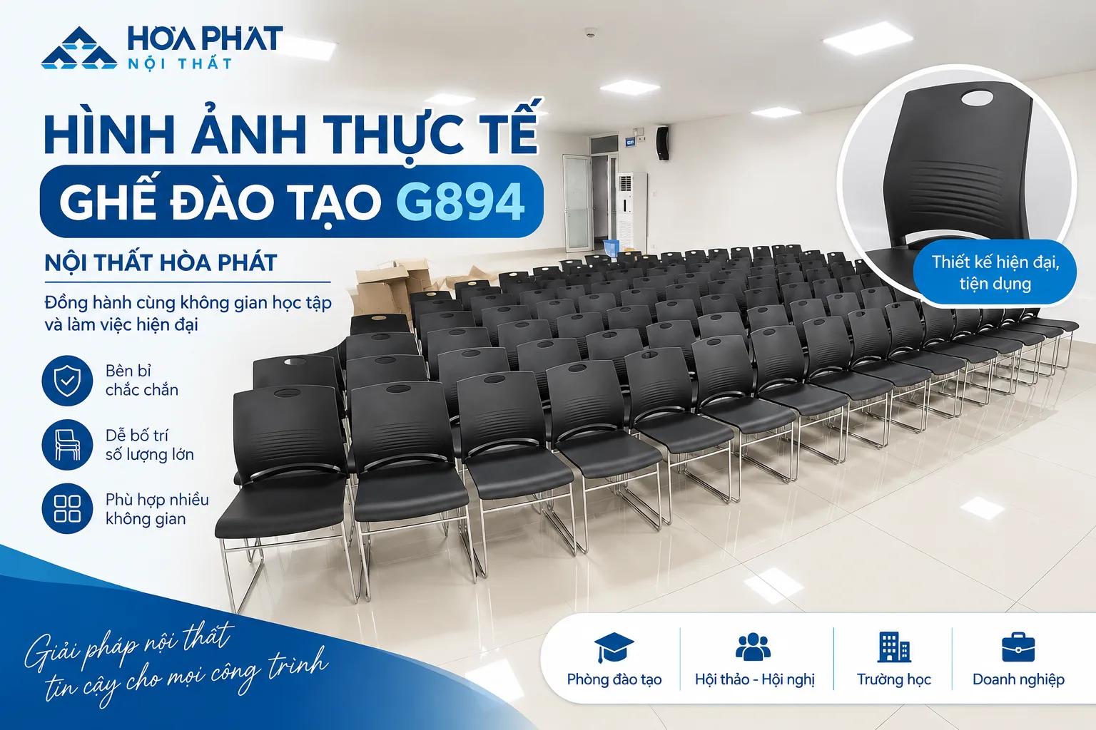 Hình Ảnh Thực Tế Ghế Đào Tạo G894 | Nội Thất Hòa Phát