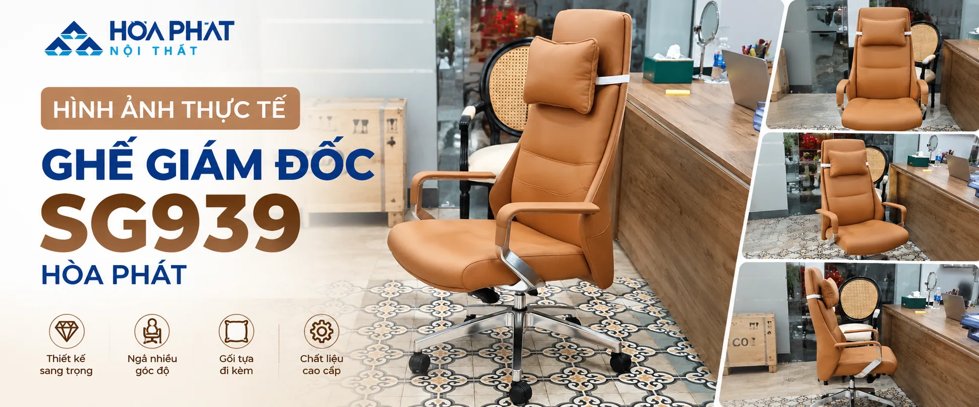 Hình Ảnh Thực Tế Ghế Giám Đốc SG939 Hòa Phát | Cao Cấp, Sang Trọng