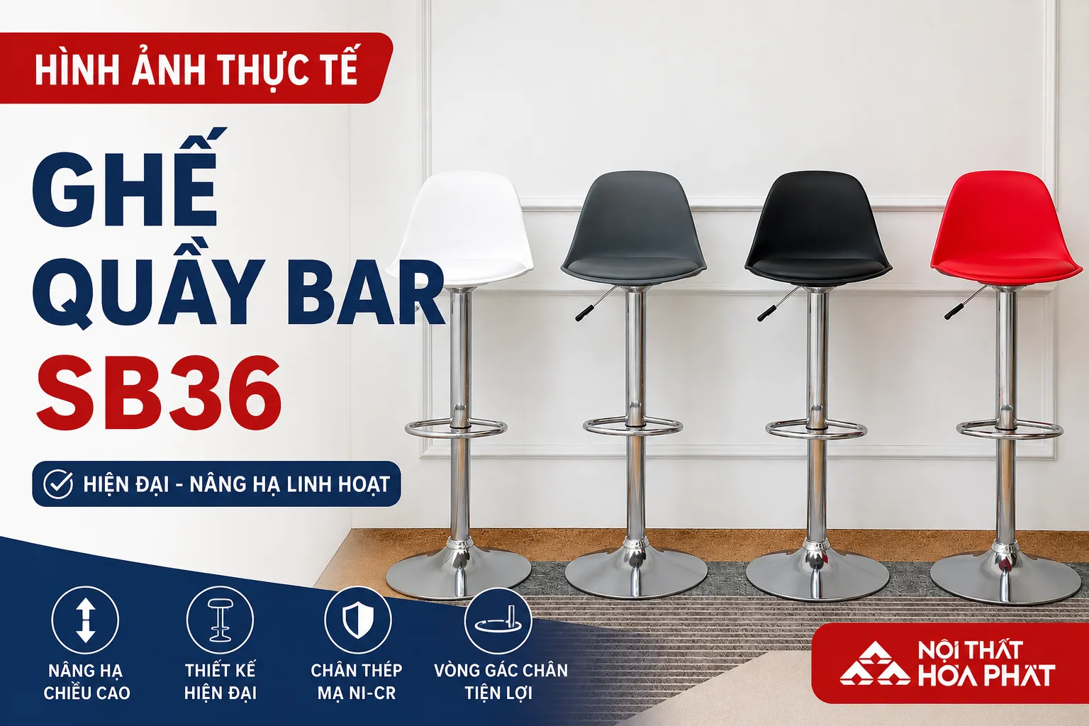 Hình ảnh thực tế ghế quầy bar SB36