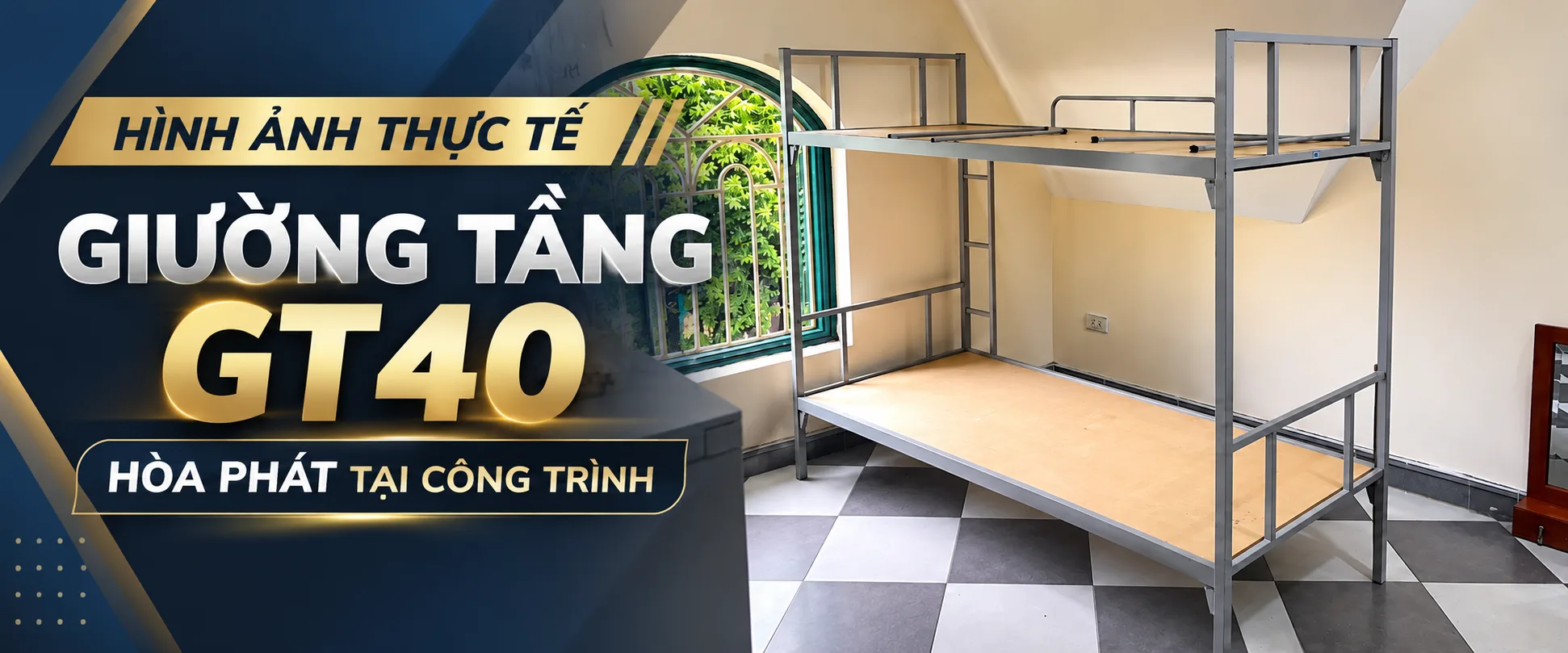 Hình Ảnh Thực Tế Giường Tầng GT40 Hòa Phát Tại Công Trình