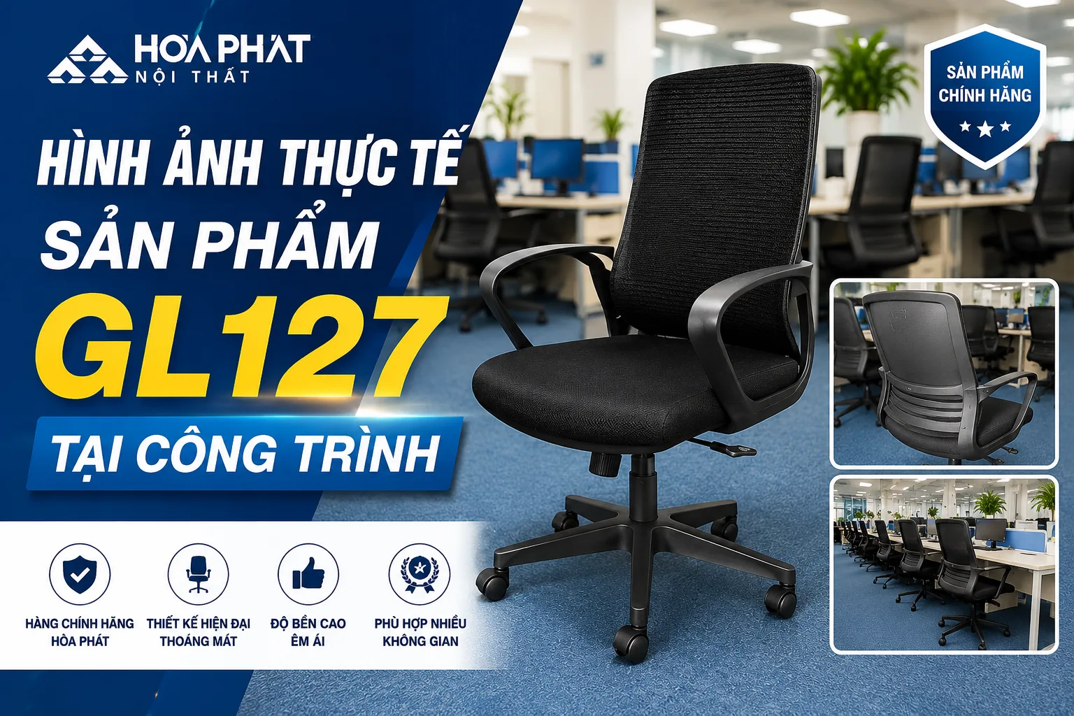 Hình ảnh thực tế sản phẩm GL127 tại công trình | Nội Thất Hòa Phát