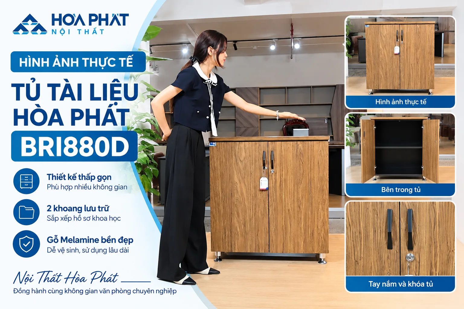 Hình ảnh thực tế tủ tài liệu Hòa Phát BRI880D