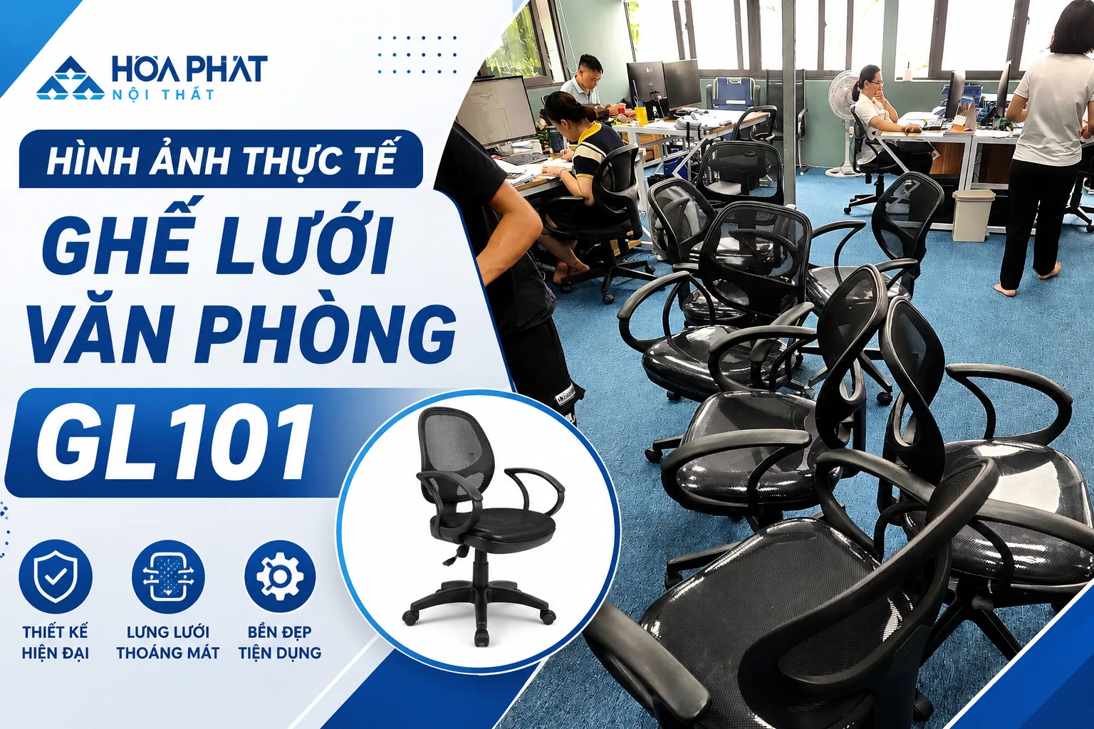 Hình ảnh thực tế ghế lưới văn phòng GL101