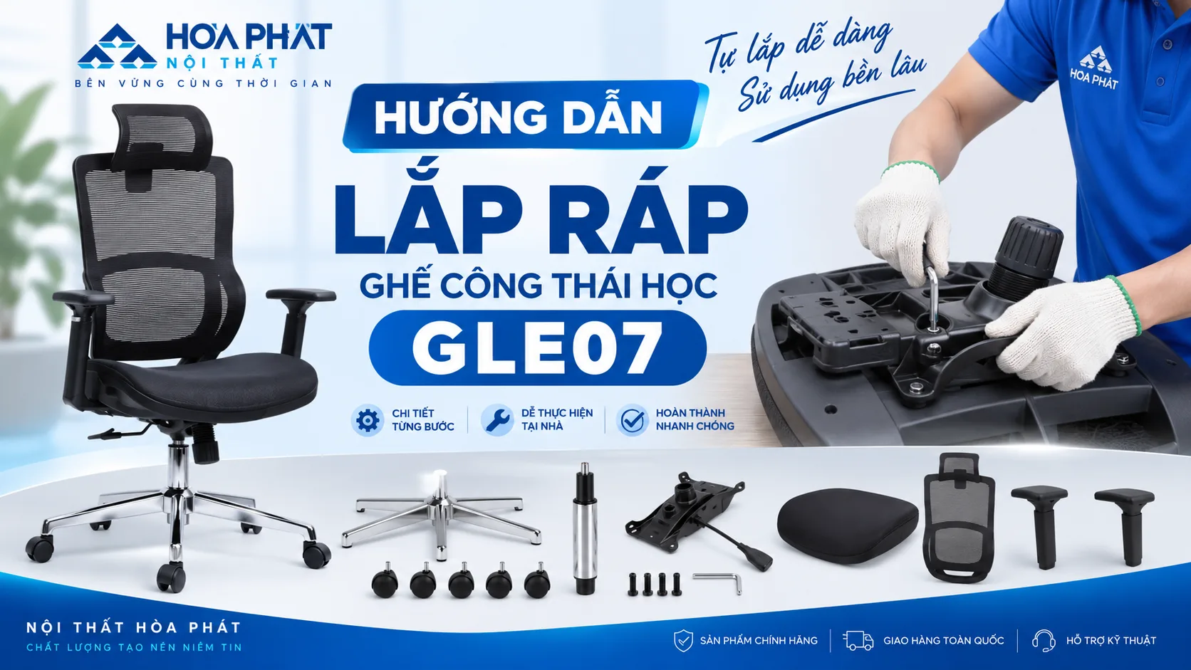 Hướng Dẫn Lắp Ráp Ghế Công Thái Học GLE07 | Video Chi Tiết Từng Bước