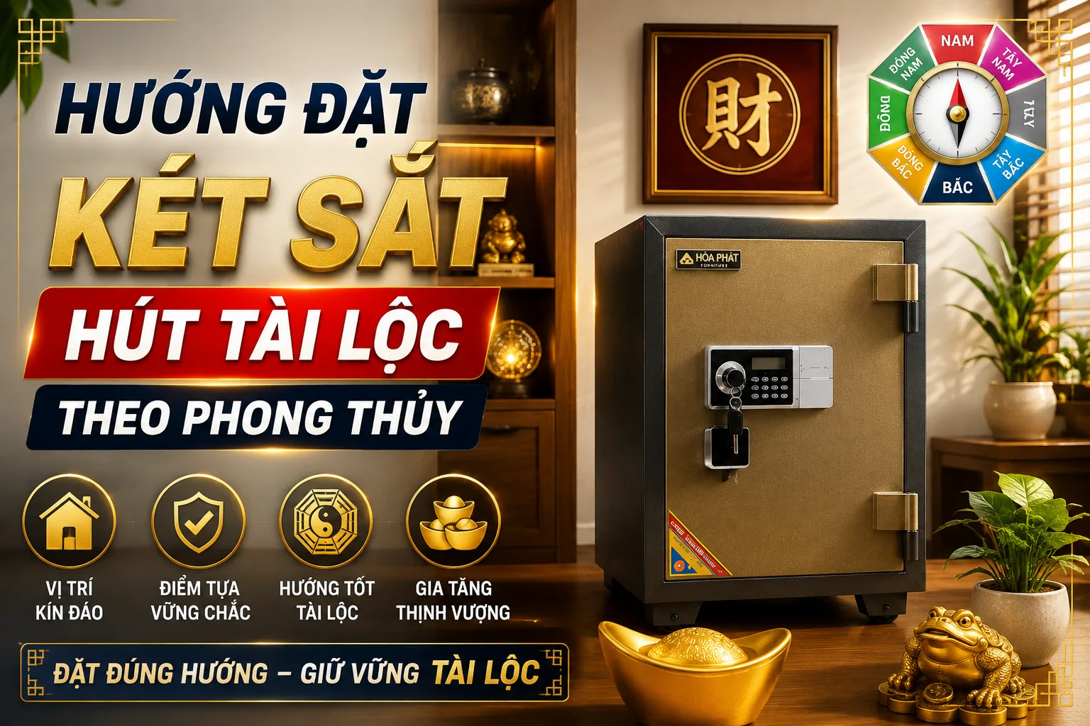 Hướng Đặt Két Sắt Hút Tài Lộc Theo Phong Thủy | Vị Trí & Hướng Đặt