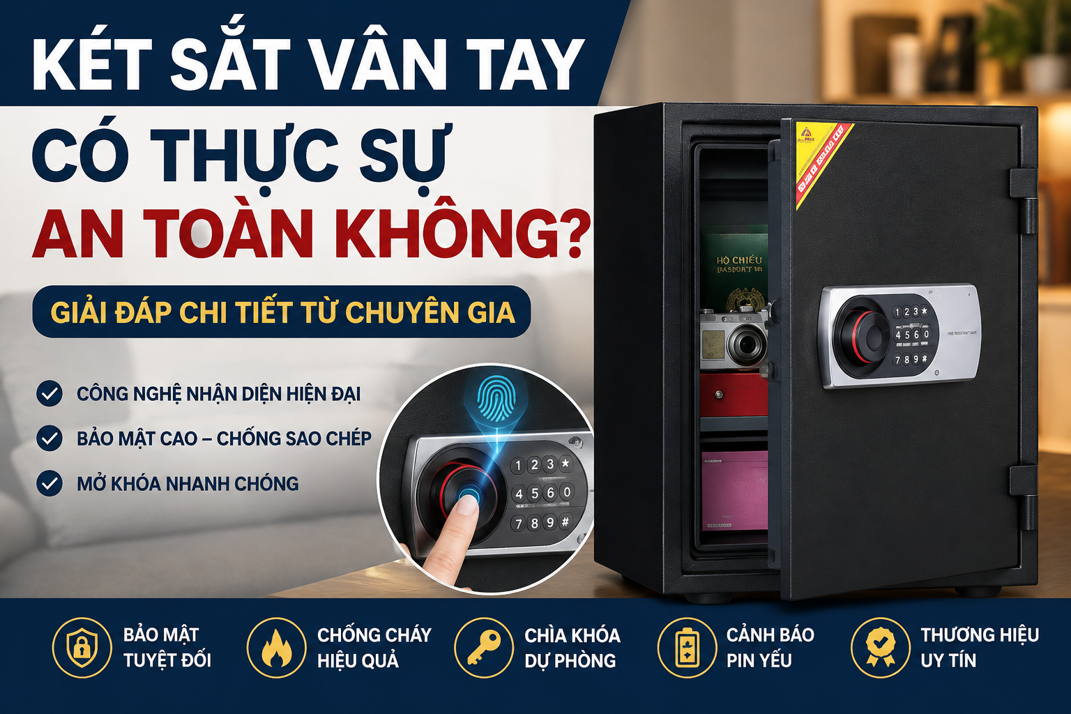 Két Sắt Vân Tay Có Thực Sự An Toàn Không? Giải Đáp Chi Tiết