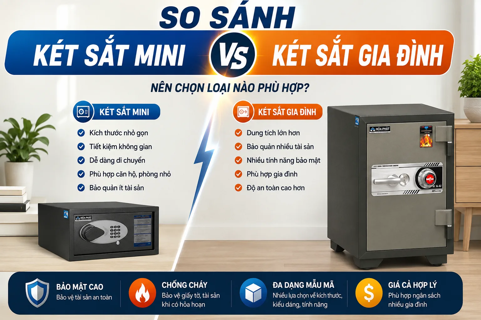 So Sánh Két Sắt Mini Và Két Sắt Gia Đình – Nên Chọn Loại Nào?