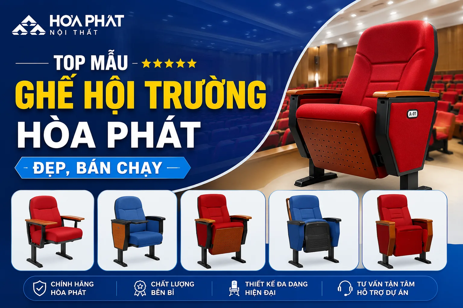 Top Mẫu Ghế Hội Trường Hòa Phát Đẹp, Bán Chạy Nhất