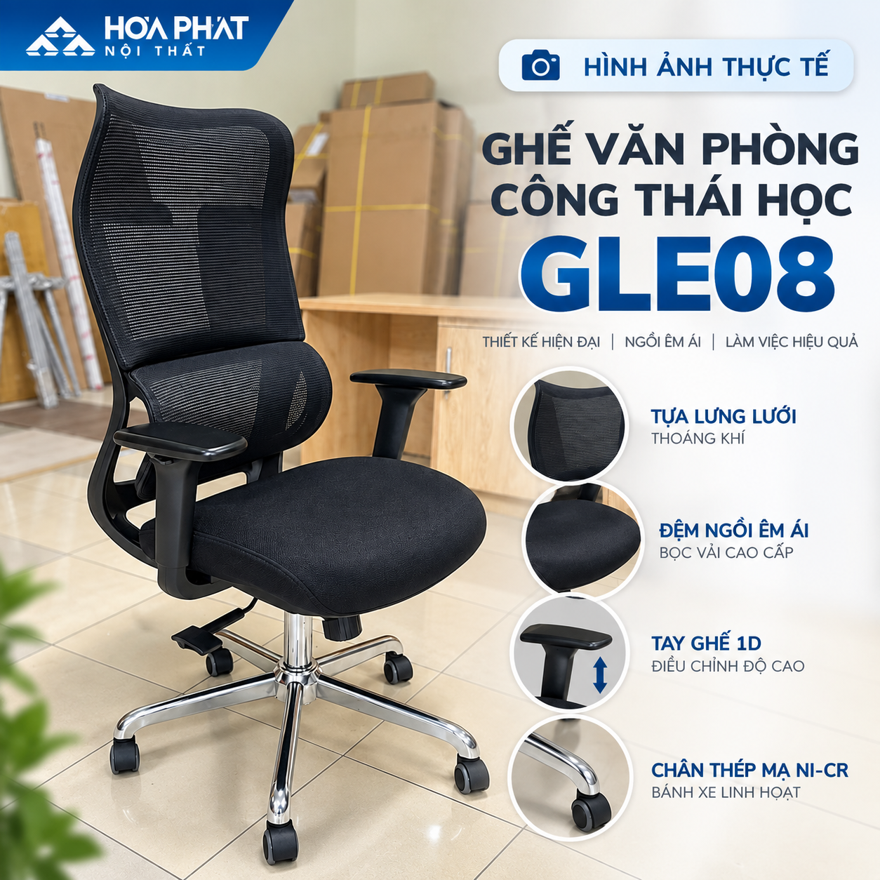 Hình Ảnh Thực Tế Ghế Công Thái Học GLE08