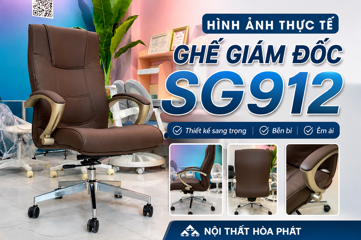 H&igrave;nh ảnh thực tế Ghế gi&aacute;m đốc SG912 H&ograve;a Ph&aacute;t