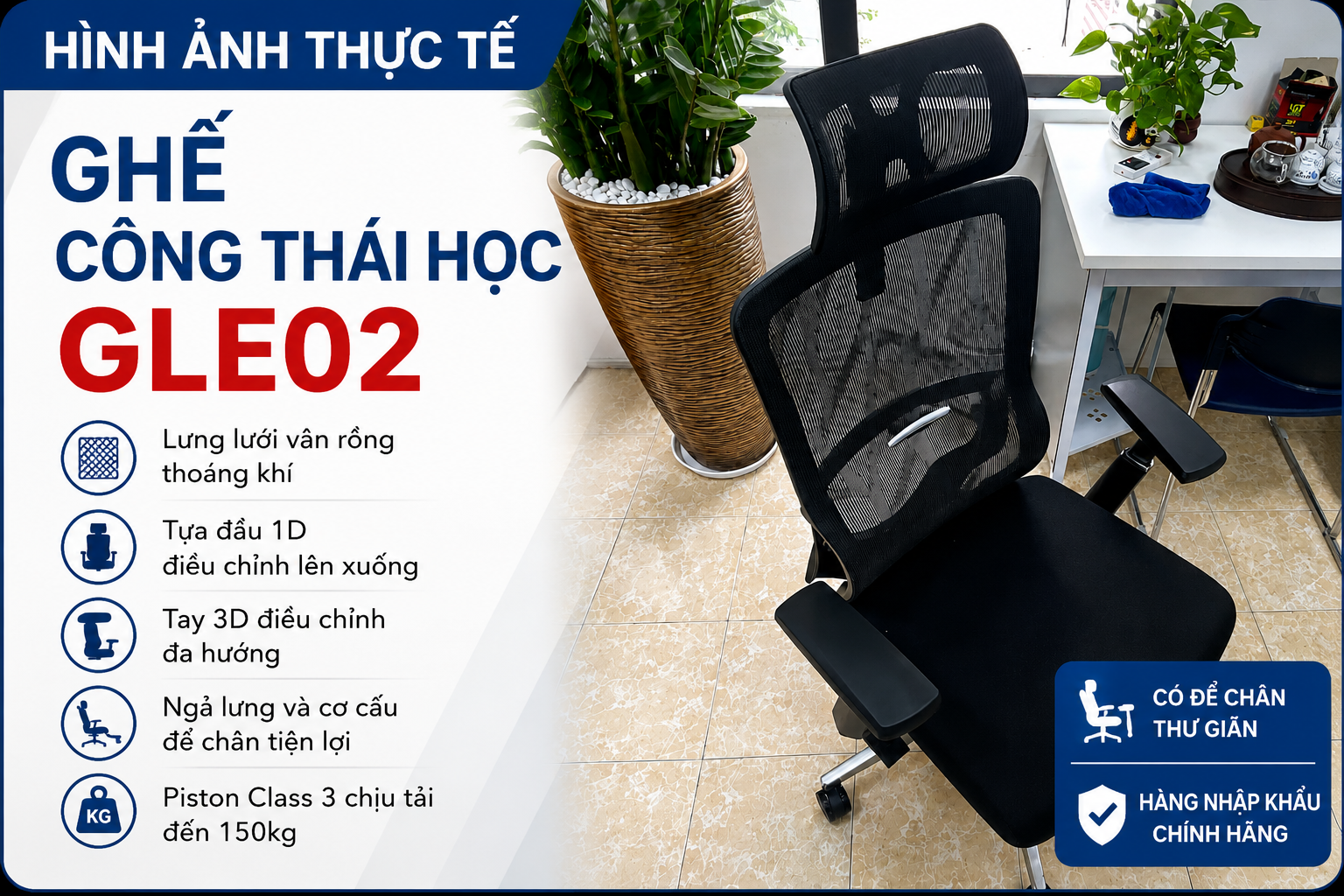 H&igrave;nh ảnh thực tế Ghế C&ocirc;ng Th&aacute;i Học GLE02