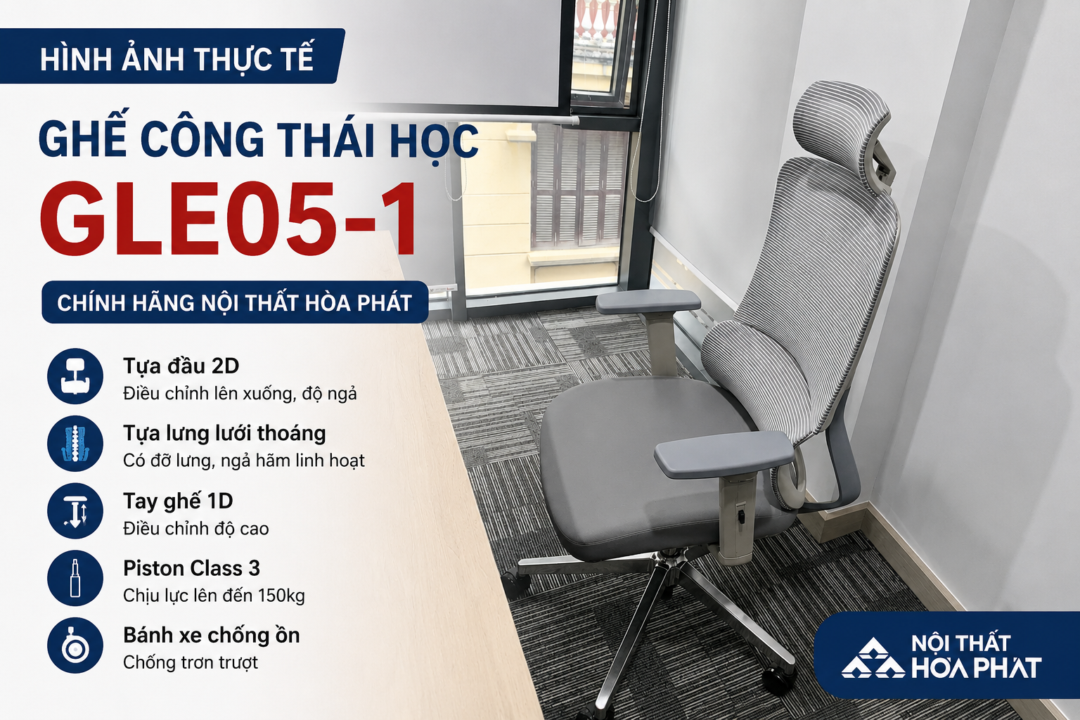 H&igrave;nh ảnh thực tế Ghế c&ocirc;ng th&aacute;i học GLE05-1 ch&iacute;nh h&atilde;ng