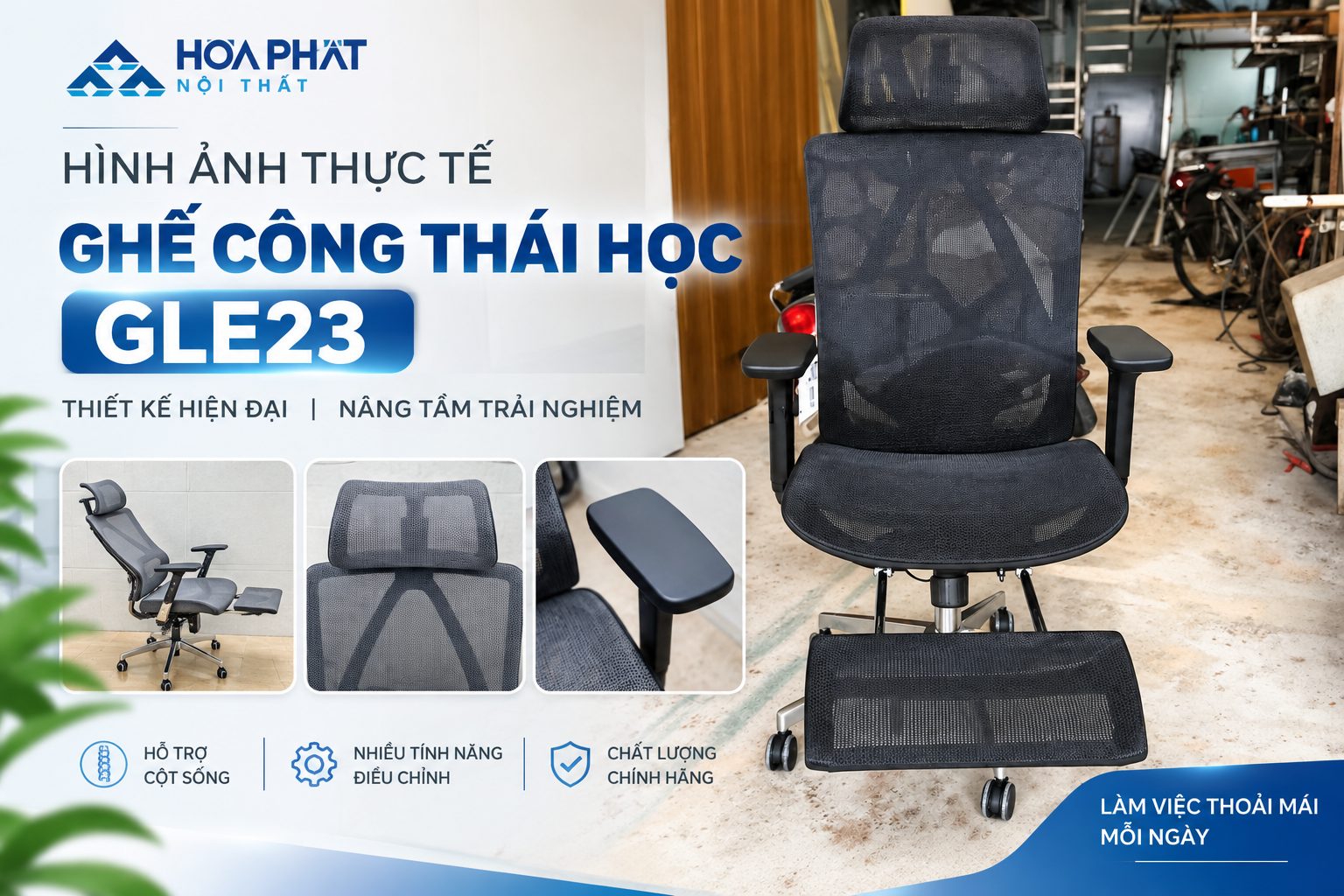 H&igrave;nh Ảnh Thực Tế Ghế C&ocirc;ng Th&aacute;i Học GLE23