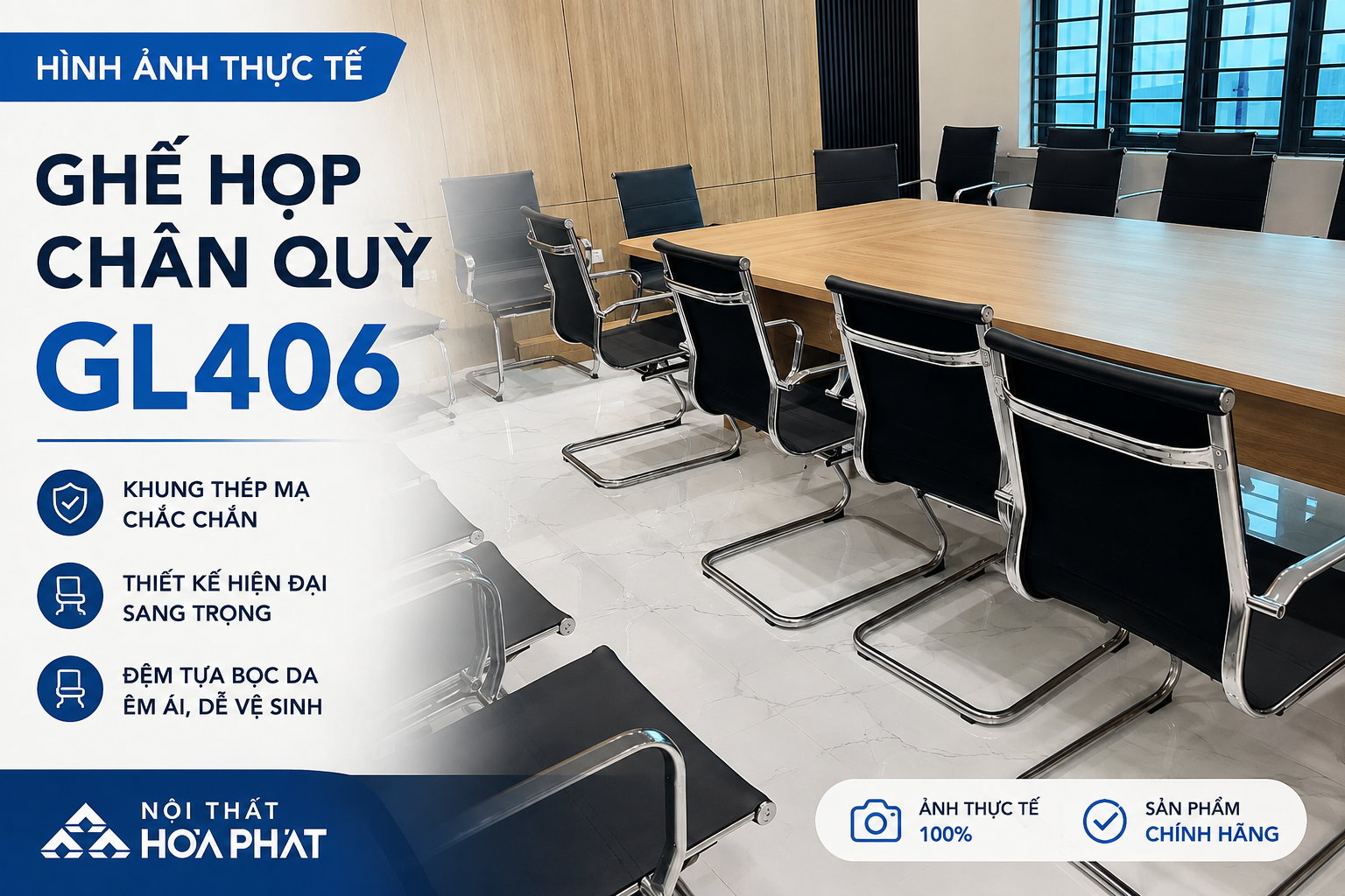 H&igrave;nh Ảnh Thực Tế Ghế Họp Ch&acirc;n Quỳ GL406