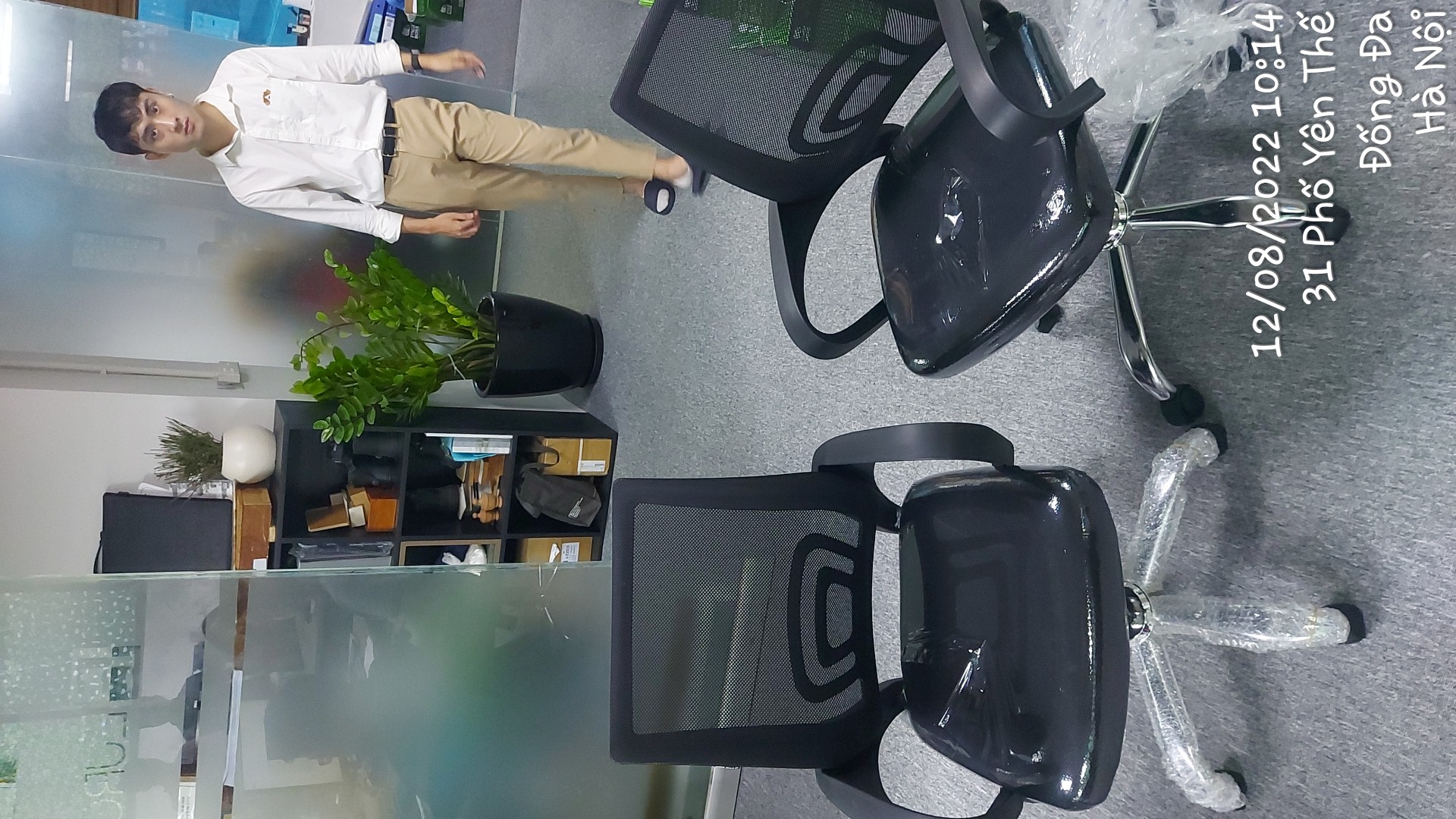H&igrave;nh ảnh thực tế ghế lưới H&ograve;a Ph&aacute;t GL113