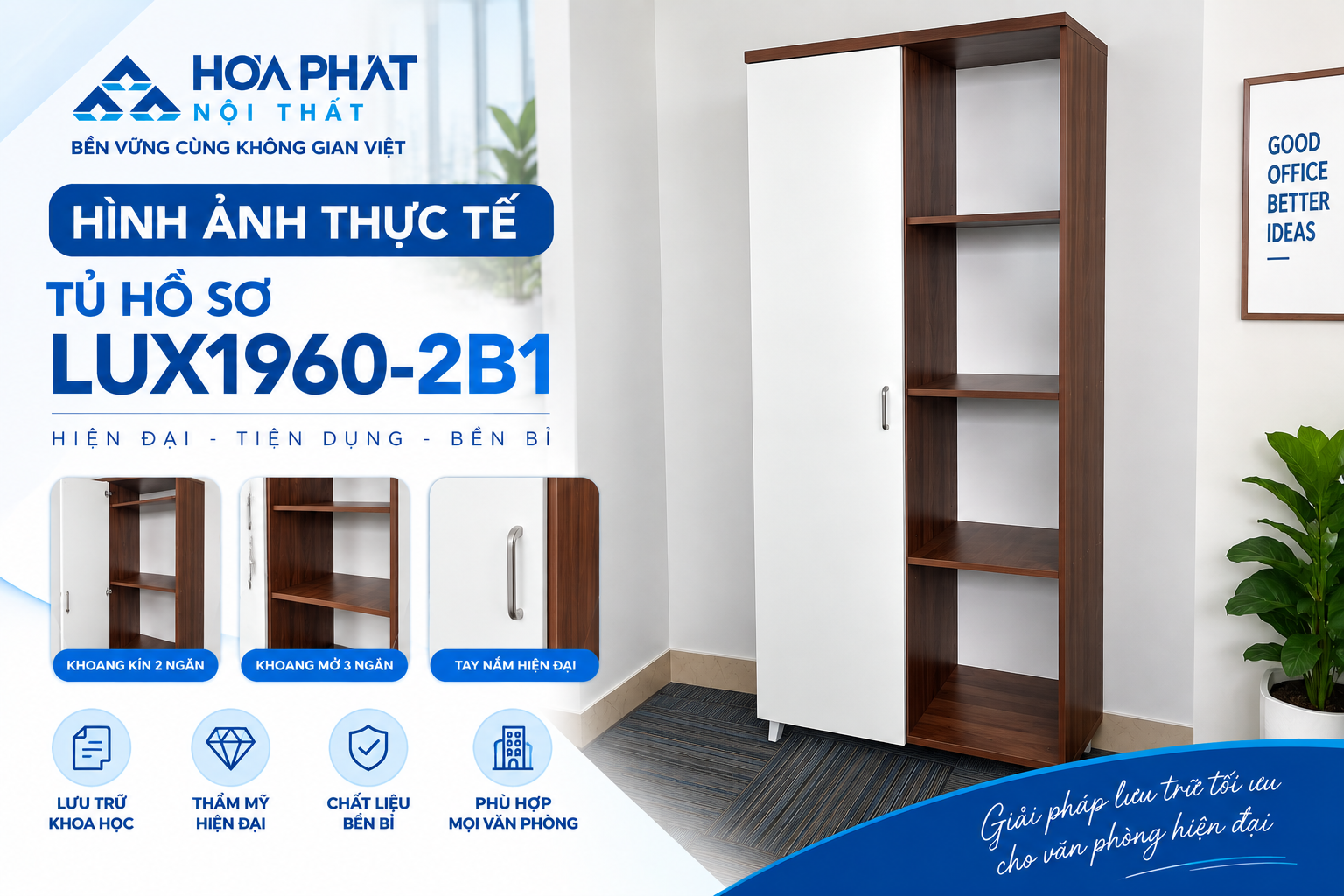 H&igrave;nh ảnh thực tế tủ hồ sơ LUX1960-2B1 H&ograve;a Ph&aacute;t
