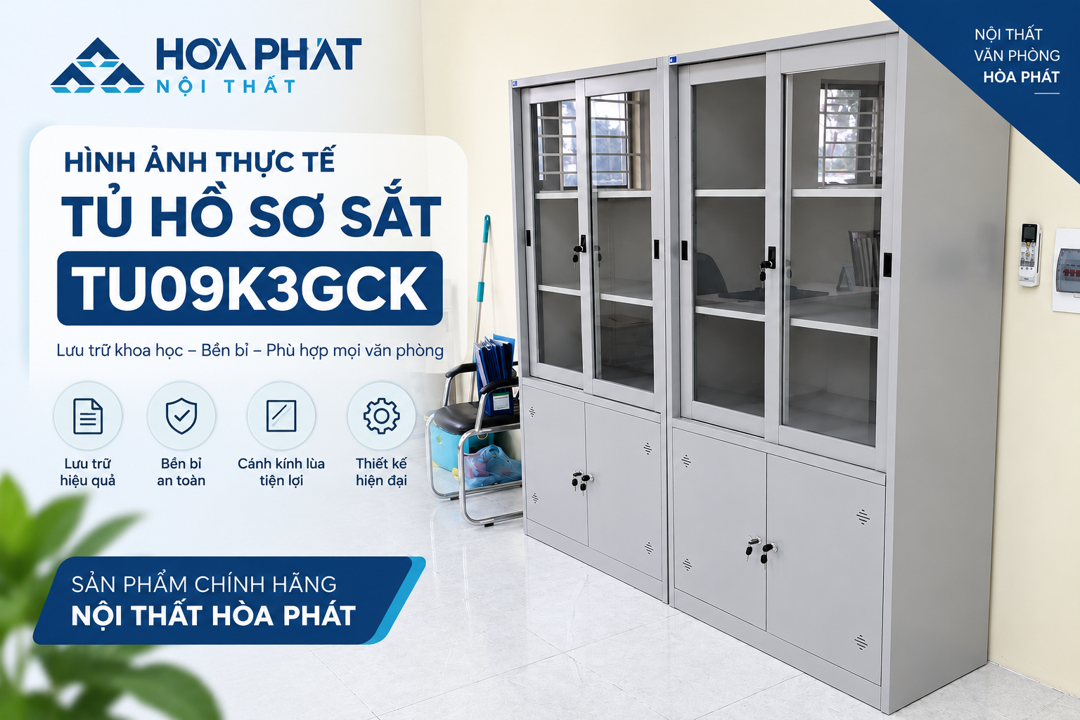 H&igrave;nh ảnh thực tế tủ hồ sơ sắt TU09K3GCK