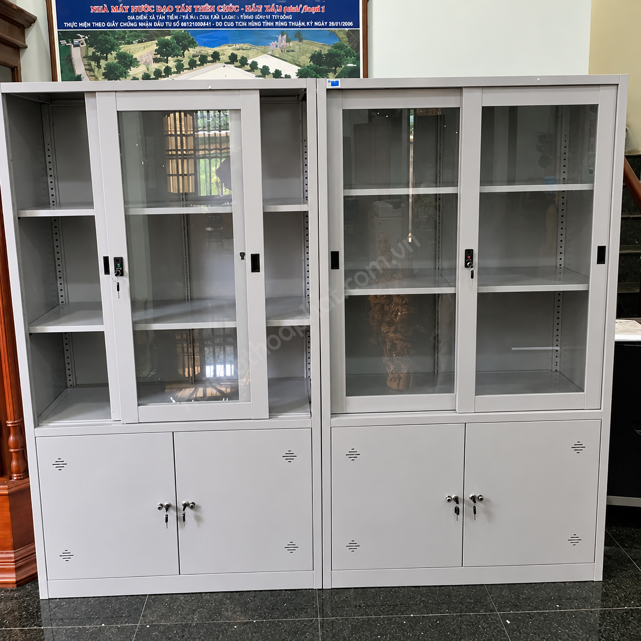 Tủ sắt văn ph&ograve;ng TU09K3GCK &ndash; H&igrave;nh ảnh lắp đặt thực tế