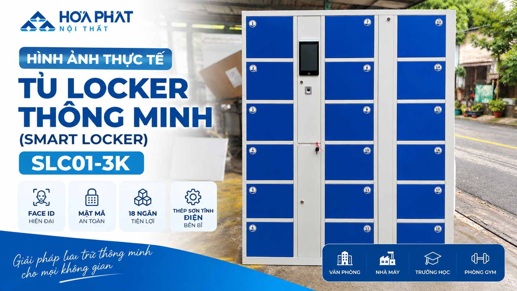 Hình Ảnh Thực Tế Tủ Locker Thông Minh (Smart Locker) SLC01-3K