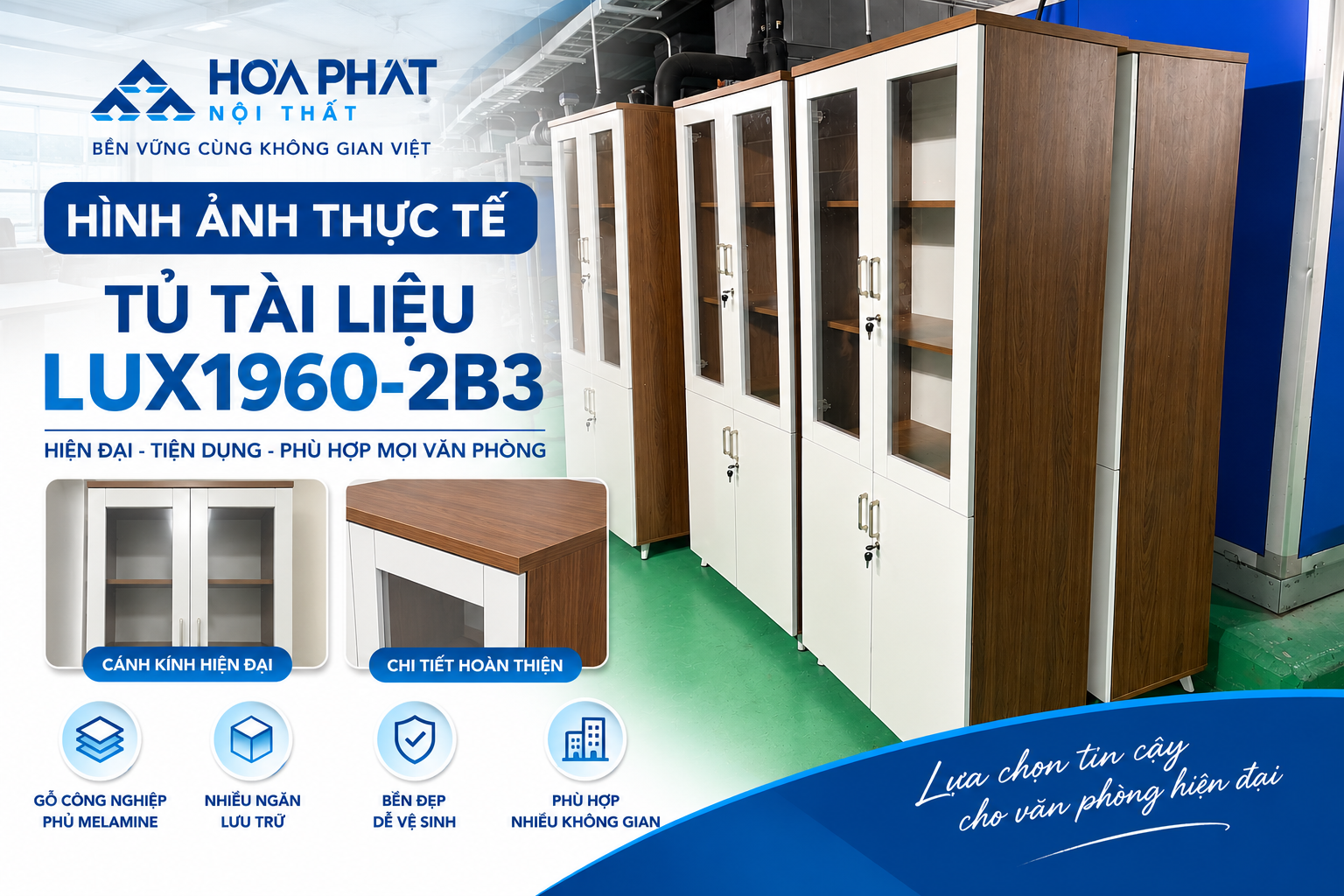 H&igrave;nh ảnh thực tế Tủ t&agrave;i liệu LUX1960-2B3 H&ograve;a Ph&aacute;t