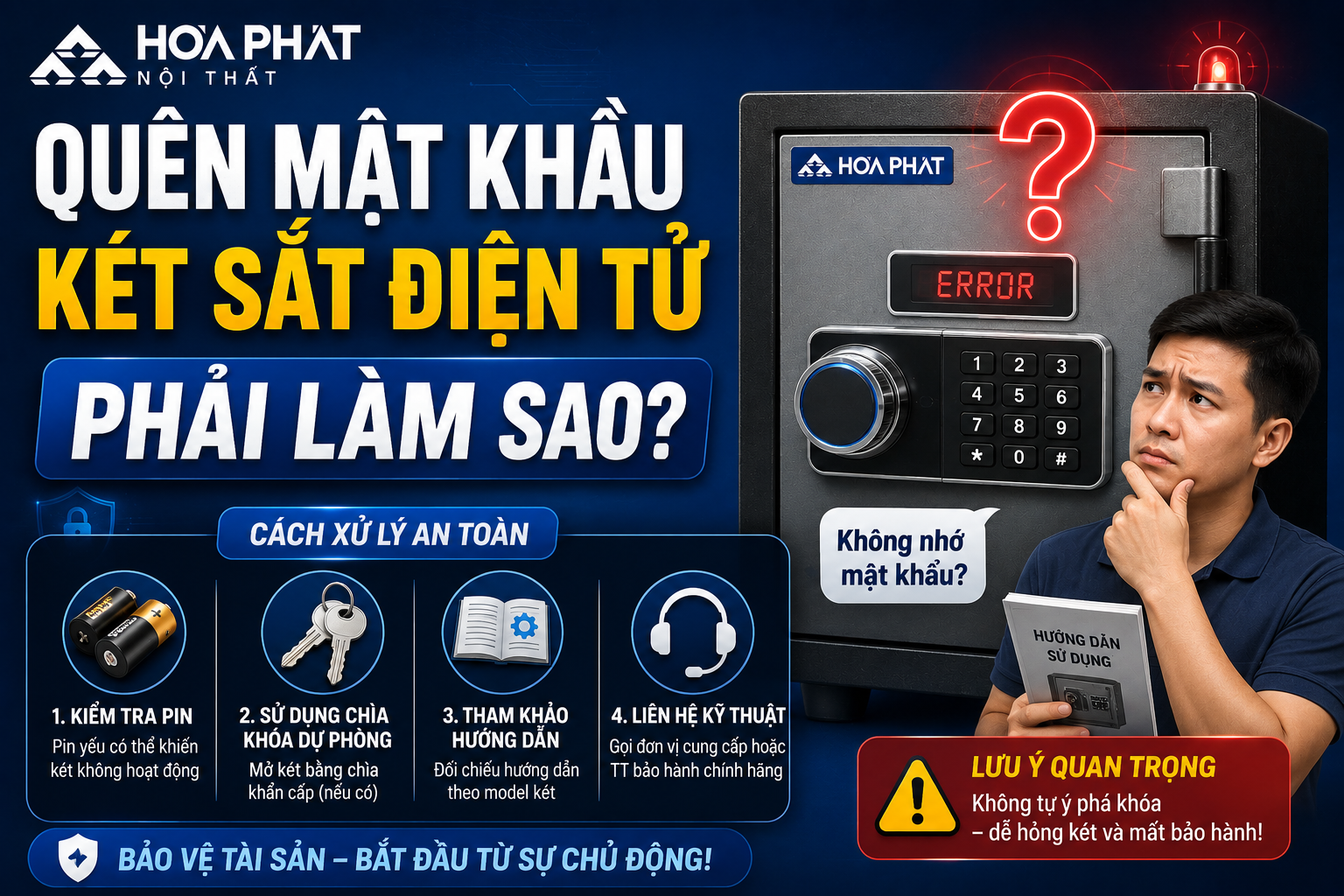 Qu&ecirc;n Mật Khẩu K&eacute;t Sắt Điện Tử Phải L&agrave;m Sao? C&aacute;ch Xử L&yacute; An To&agrave;n